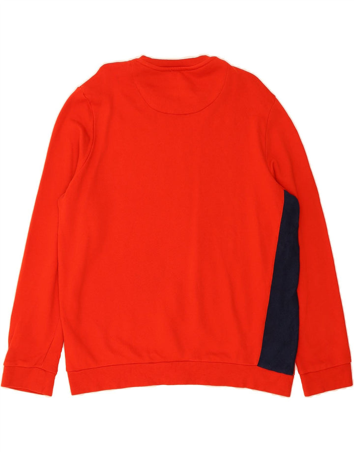 JAEGER Mens Sweatshirt Jumper XL Red Colourblock Cotton Vintage Jaeger and Second-Hand Jaeger from Messina Hembry 