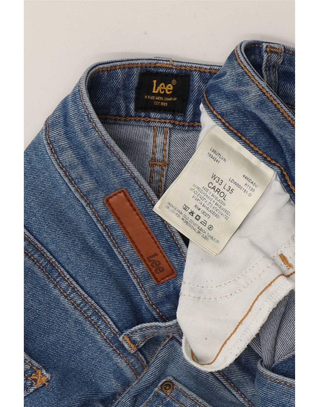 Lee Mens Carol Straight Jeans W33 L29 Μπλε βαμβακερό