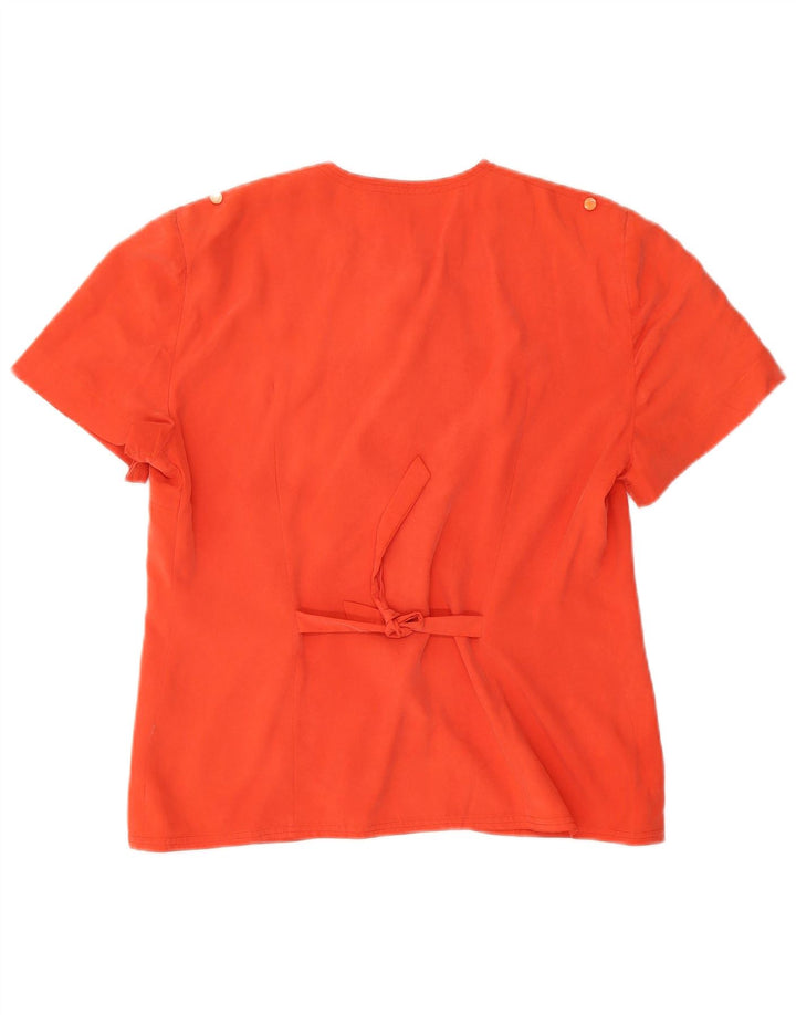 Vintage γυναικείο κοντομάνικο μπλούζα UK 14 Medium Orange