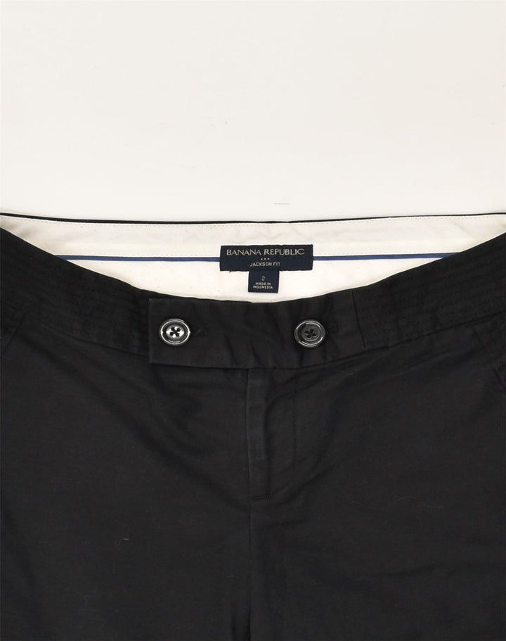 BANANA REPUBLIC Womens Jackson Chino Shorts US 2 XS W30  Black Cotton | Vintage Banana Republic | Thrift | Second-Hand Banana Republic | Used Clothing | Messina Hembry 