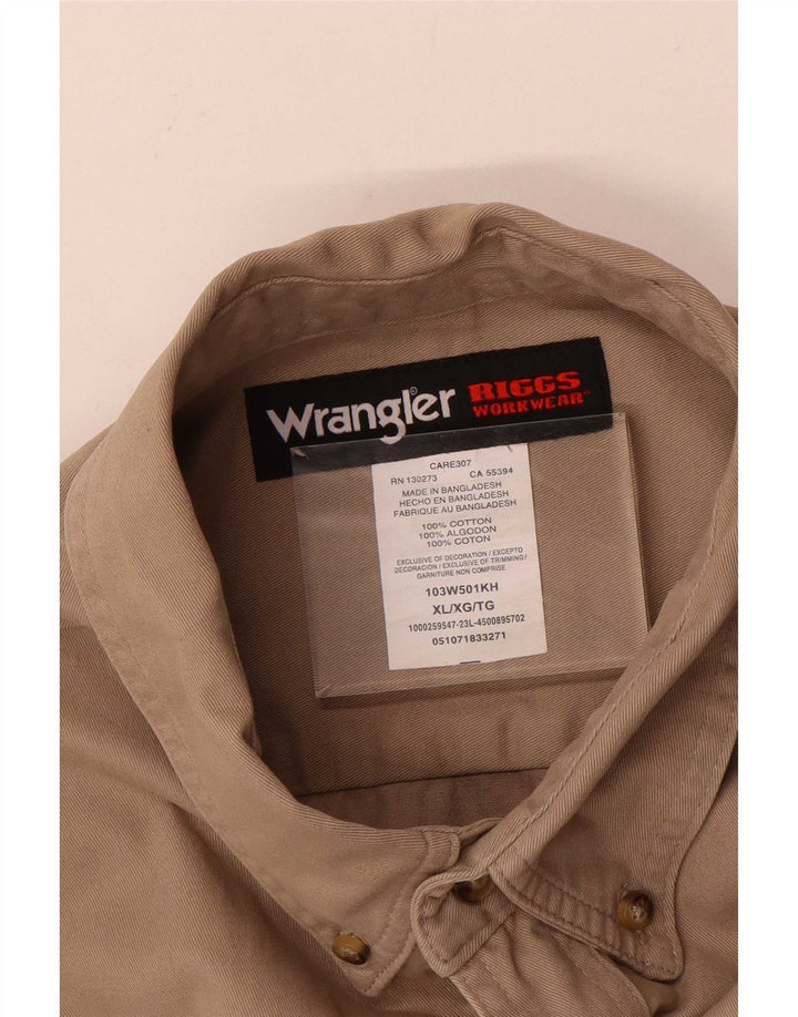 Ανδρικό πουκάμισο Wrangler XL Καφέ βαμβακερό