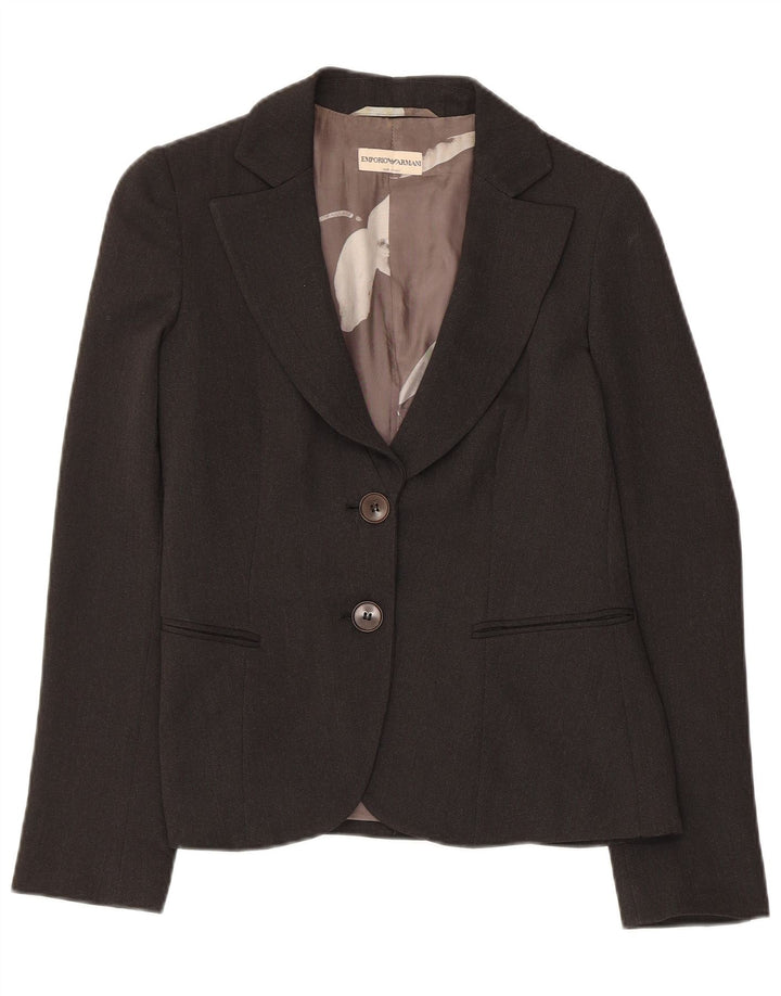 EMPORIO ARMANI Womens 2 Button Blazer Jacket IT 40 Small Black Polyester