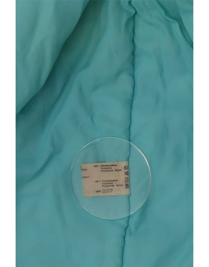 Vintage γυναικείο υπερμεγέθη παλτό με επένδυση IT 38 XS Blue Polyamide