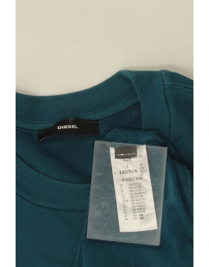 Diesel Ανδρικό Γραφικό Φούτερ Jumper Μεγάλο Μπλε Βαμβακερό