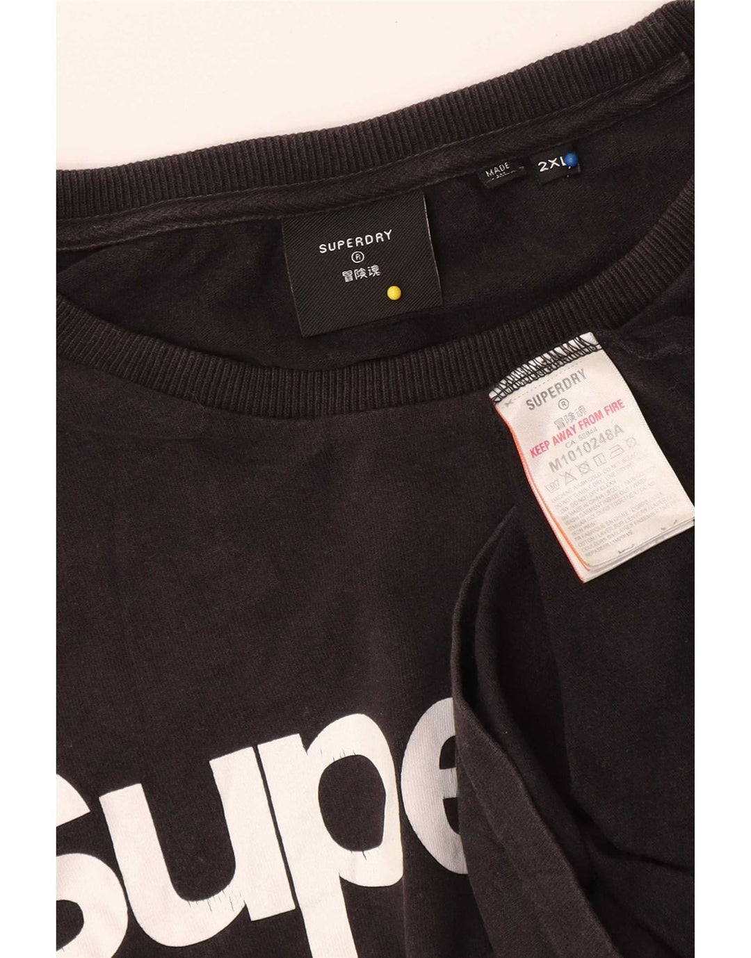 Superdry Ανδρικό γραφικό T-Shirt Top 2XL Μαύρο βαμβακερό
