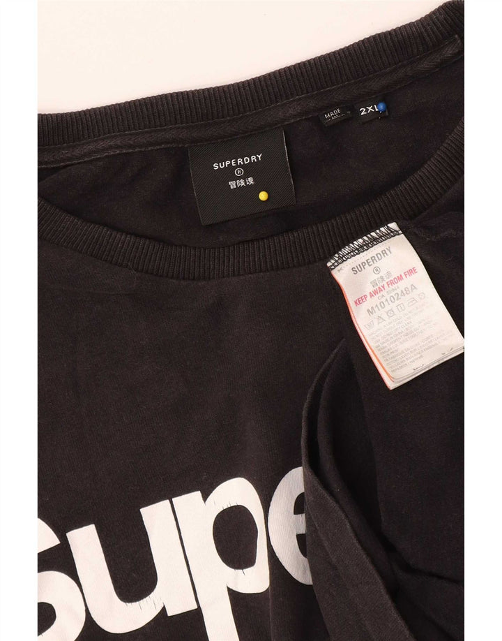 Superdry Ανδρικό γραφικό T-Shirt Top 2XL Μαύρο βαμβακερό