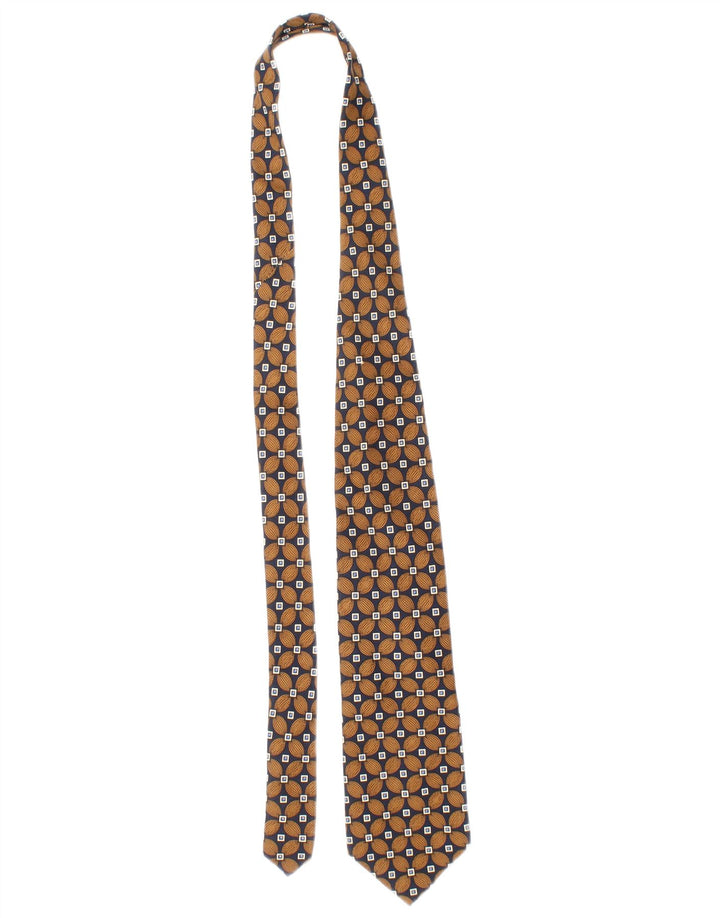 Ανδρική γραβάτα Trussardi One Size Καφέ γεωμετρική μεταξωτή Classic