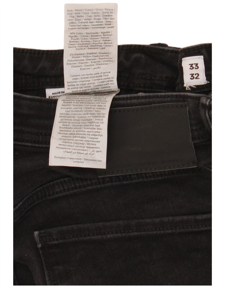 Jack & Jones Ανδρικό Τζιν GLENN Slim W33 L32 Μαύρο βαμβακερό