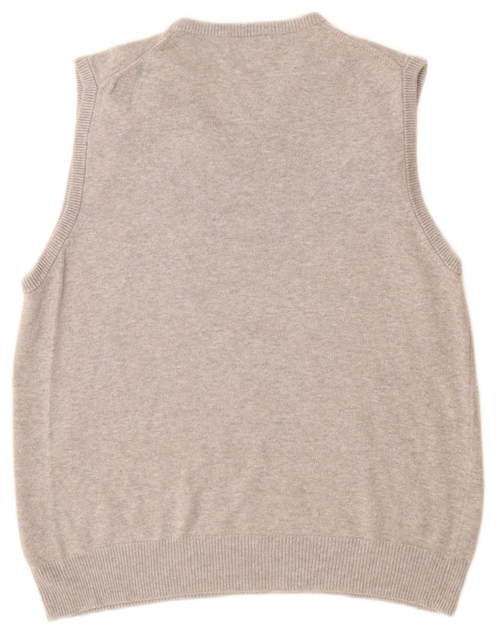 Marks & Spencer Ανδρικό Μπλε γιλέκο Harbor Tank Top Μεσαίο γκρι βαμβακερό φλύκταινο
