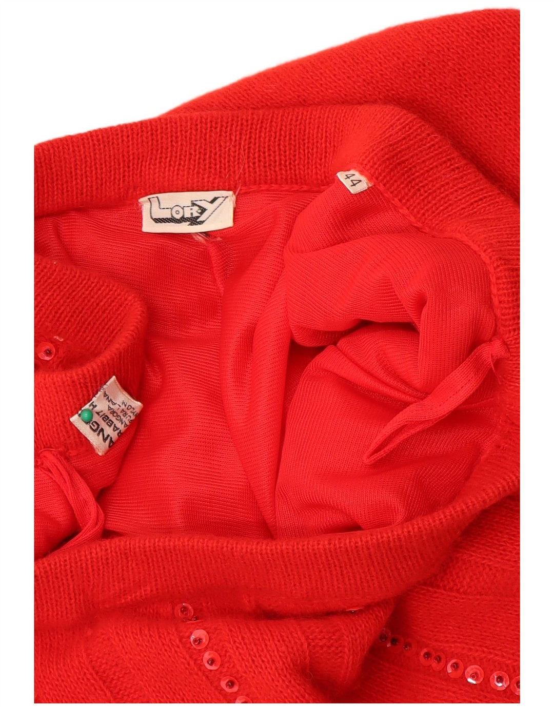 Vintage Γυναικεία Πλεκτή Φούστα IT 44 Medium W30 Red Angora