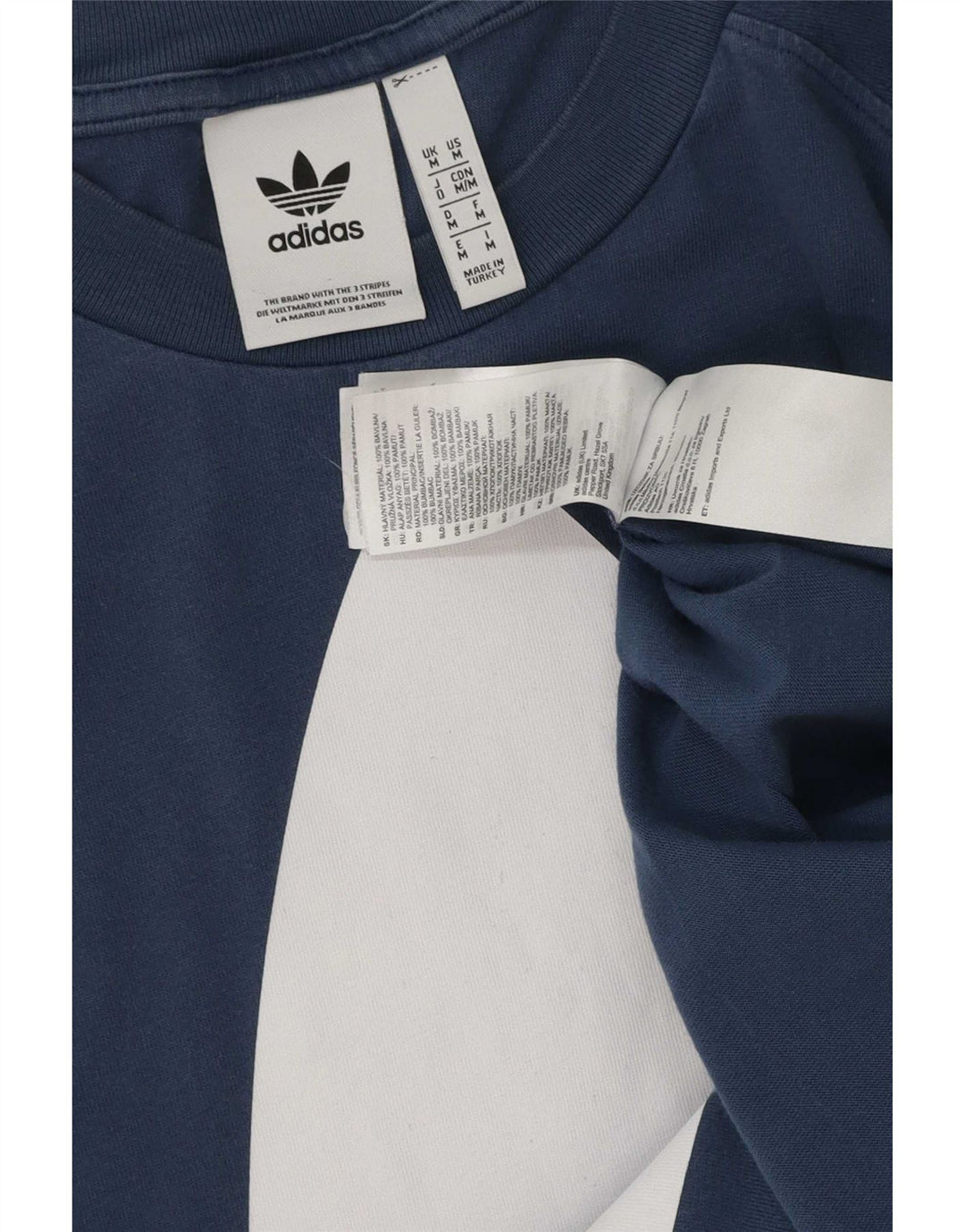 Ανδρικό γραφικό T-Shirt Adidas Top από μεσαίο μπλε βαμβακερό