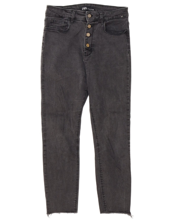 Zara Γυναικείο Skinny Cropped Jeans EU 38 Small W28 L24 Γκρι βαμβακερό