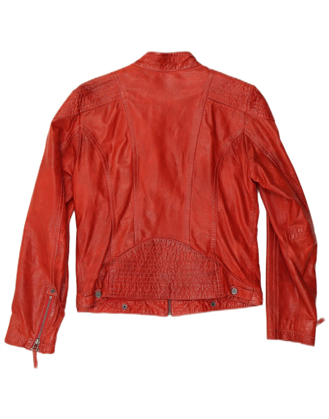 Gipsy Womens Crop Leather Jacket UK 14 Large Red
