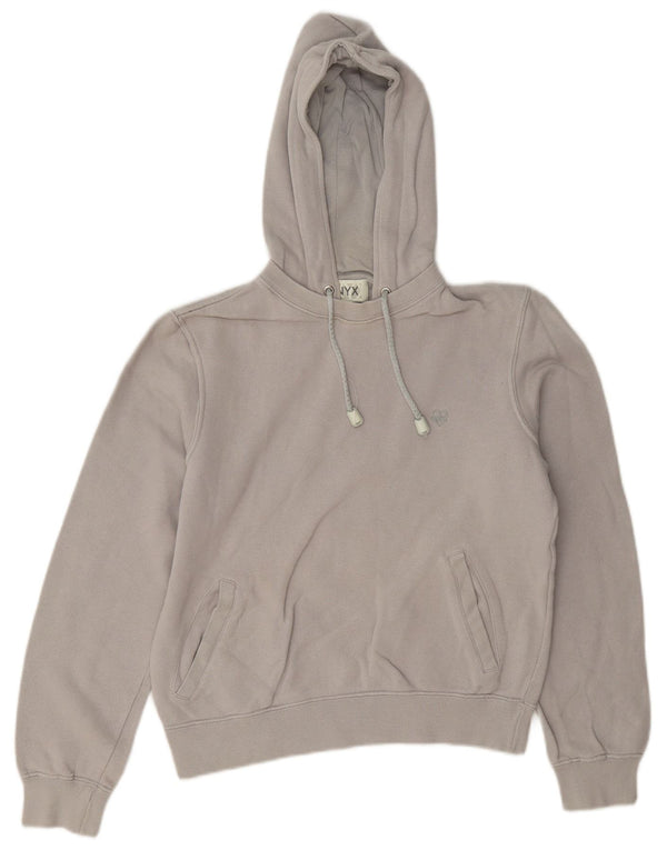 Onyx Womens Crop Hoodie Jumper UK 14 Medium Grey Cotton