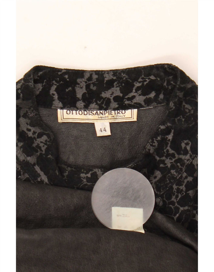 Vintage Γυναικείο Μπουφάν 3/4 μανίκι IT 44 Medium Μαύρο Animal Print