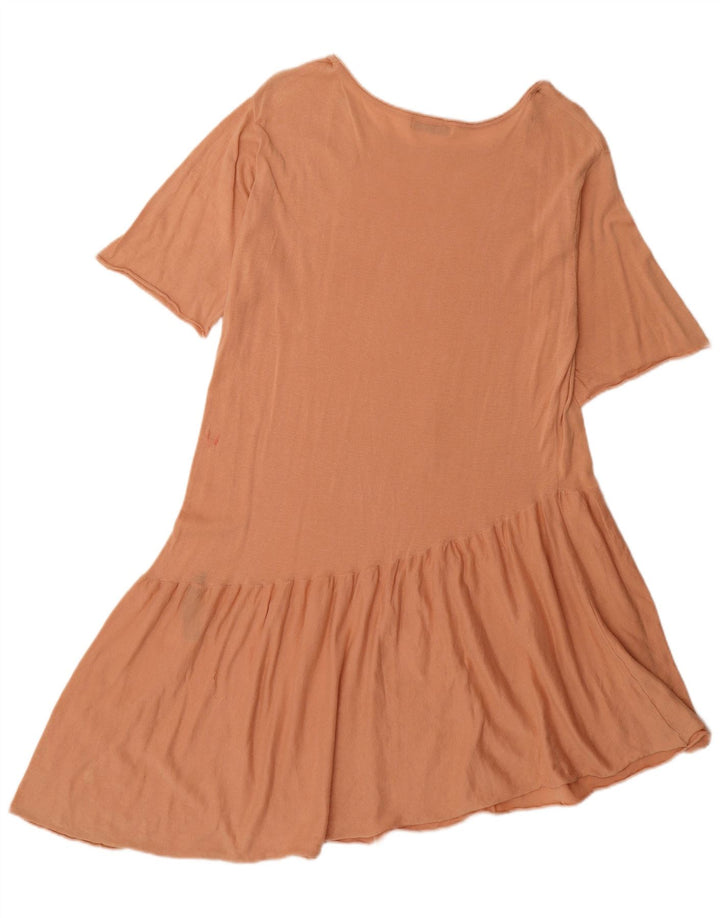 Zara Γυναικείο Ασύμμετρο Φόρεμα UK 14 Medium Orange