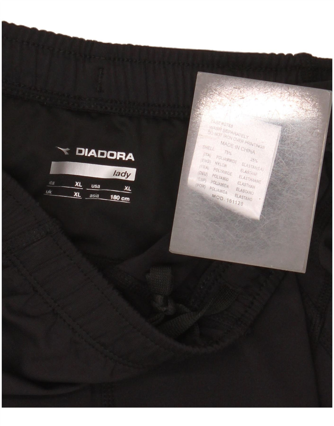 Diadora Γυναικείο Αθλητικό Σορτς UK 18 XL Μαύρο Πολυαμίδιο