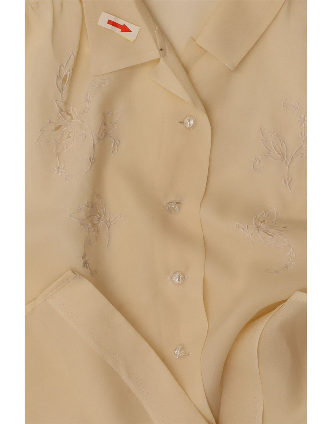 VINTAGE Γυναικείο κοντομάνικο πουκάμισο Μπλούζα UK 14 Medium Yellow Floral