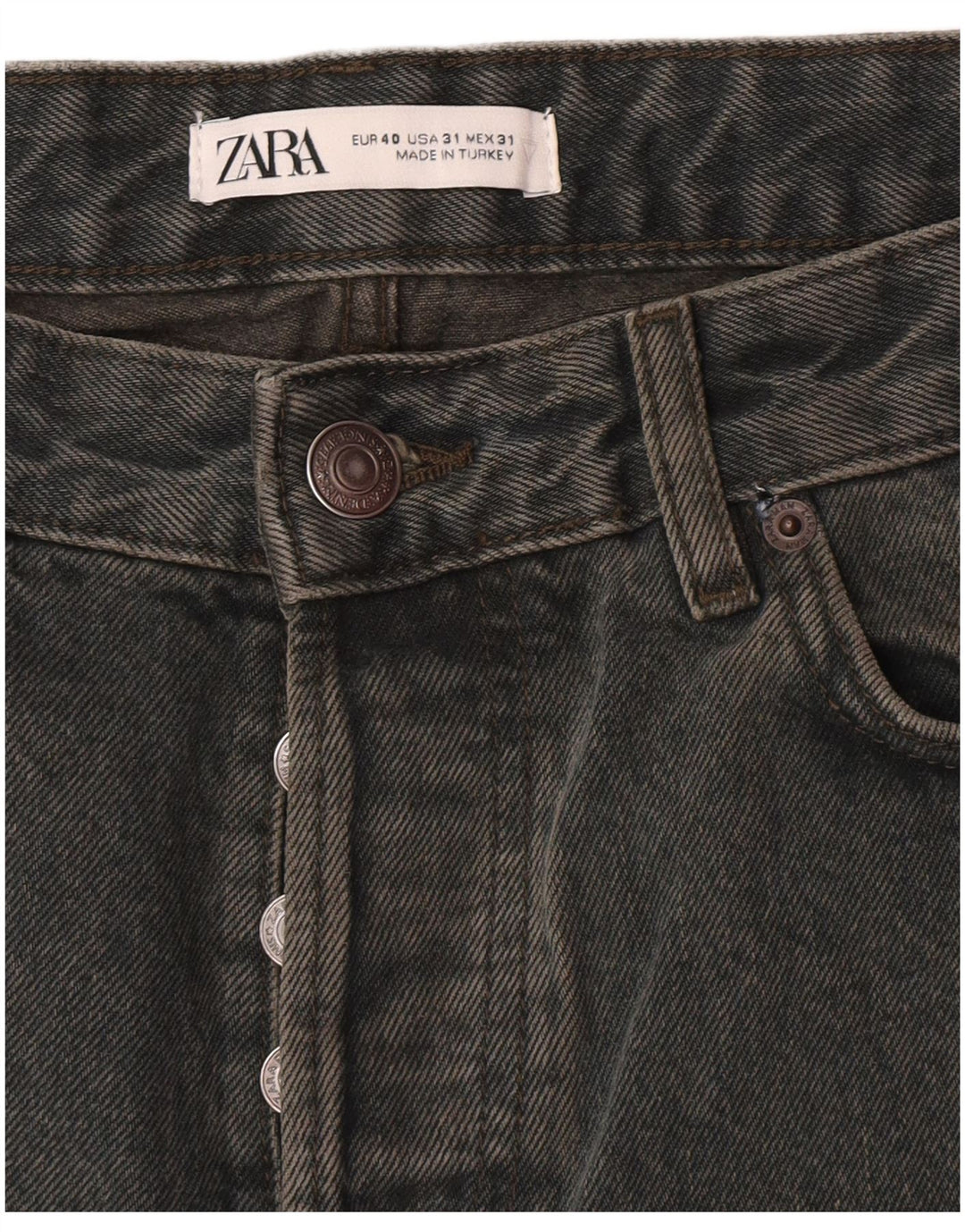 Zara Ανδρικό τζιν ίσιο EU 40 MM Medium W31 L33 Πράσινο