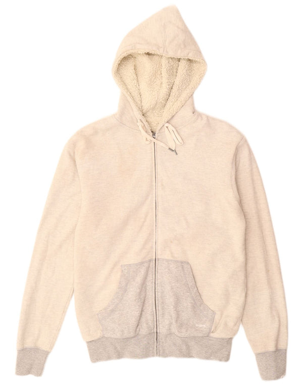 BILLABONG Womens Zip Hoodie Sweater UK 8 Small  Grey Colourblock