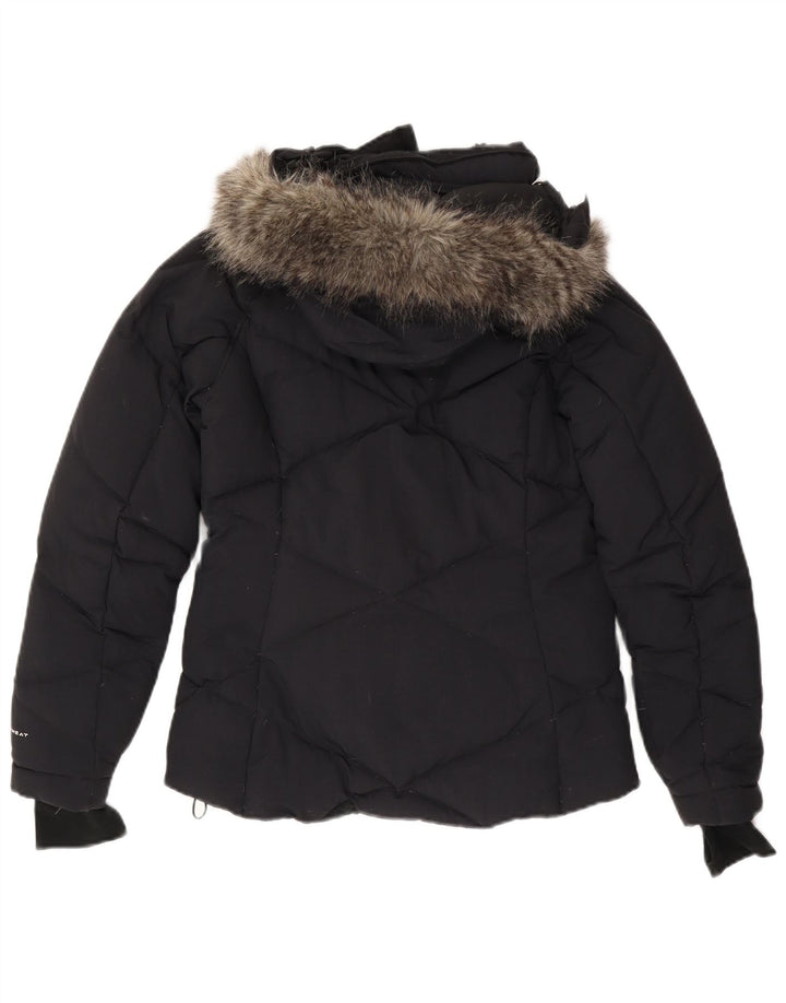 COLUMBIA Γυναικείο μπουφάν με κουκούλα με επένδυση UK 10 Small Navy Blue Nylon