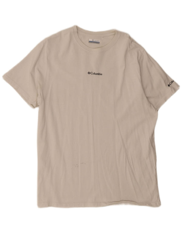 Ανδρικό γραφικό T-Shirt Columbia Top μεγάλο λευκό βαμβακερό