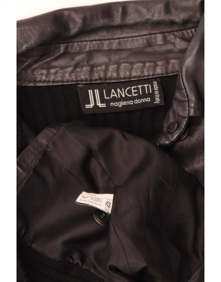 Γυναικείο Δερμάτινο Μπουφάν Lancetti IT 42 Μεσαίο Μαύρο Δερμάτινο