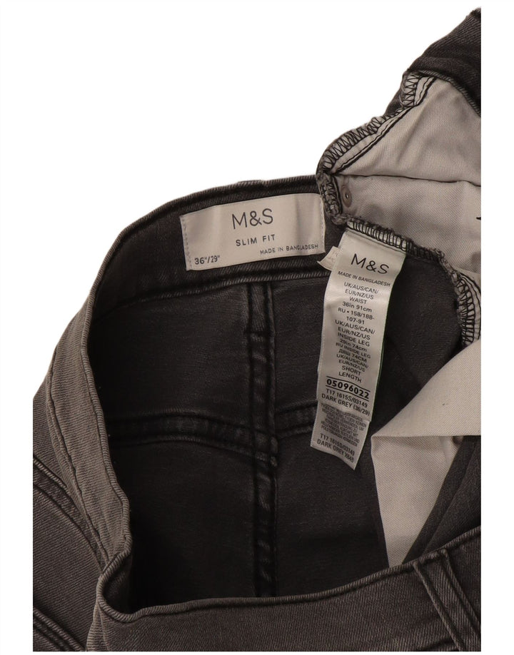 Marks & Spencer Ανδρικό Slim Jeans W36 L29 Γκρι βαμβακερό
