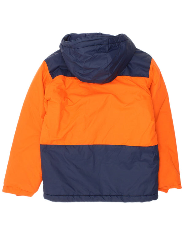 Μπουφάν Columbia Boys με κουκούλα με επένδυση 7-8 ετών Small Orange Colourblock Nylon