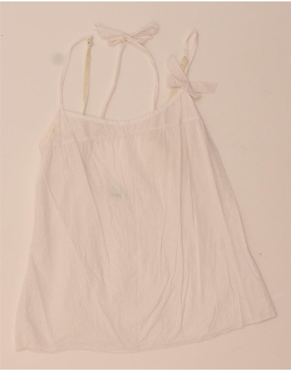 Benetton Womens Crop Cami Top UK 4 XS White