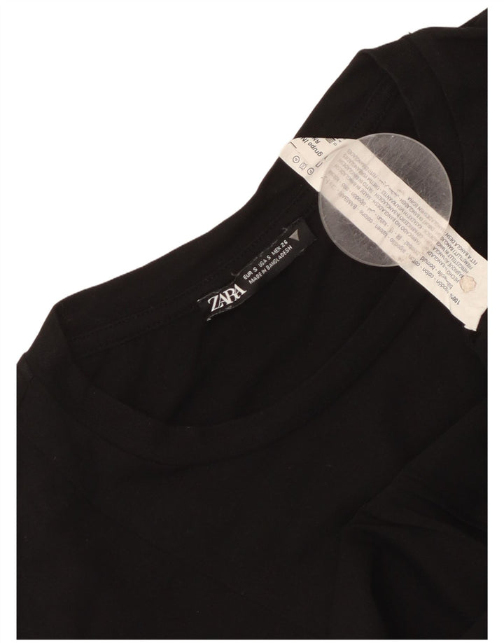 Zara Γυναικεία Μπλούζα Τοπ UK 10 Small Black Cotton