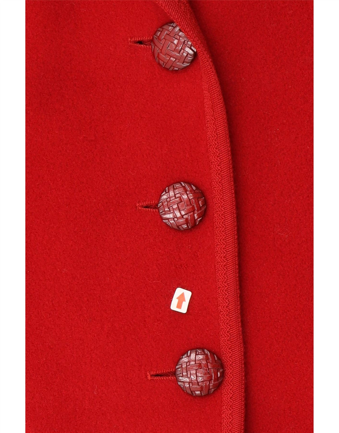 Genny Γυναικείο Μπουφάν Μπλέιζερ με 3 Κουμπιά UK 10 Small Red Wool