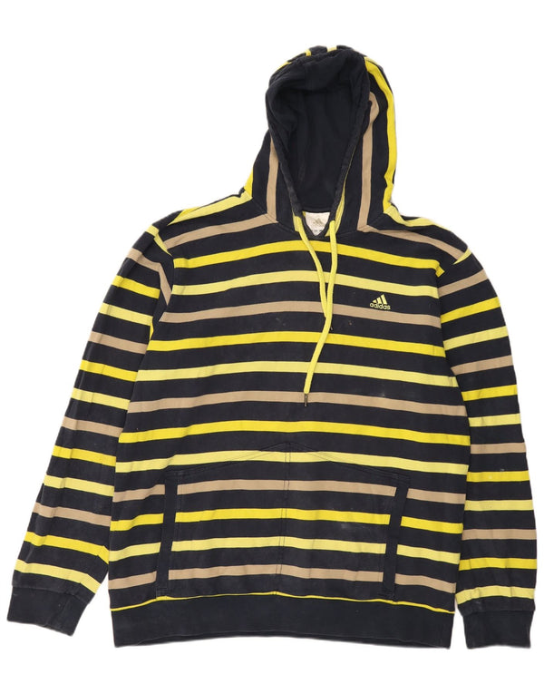 Adidas Ανδρικό Hoodie Jumper XL Navy Blue ριγέ βαμβακερό