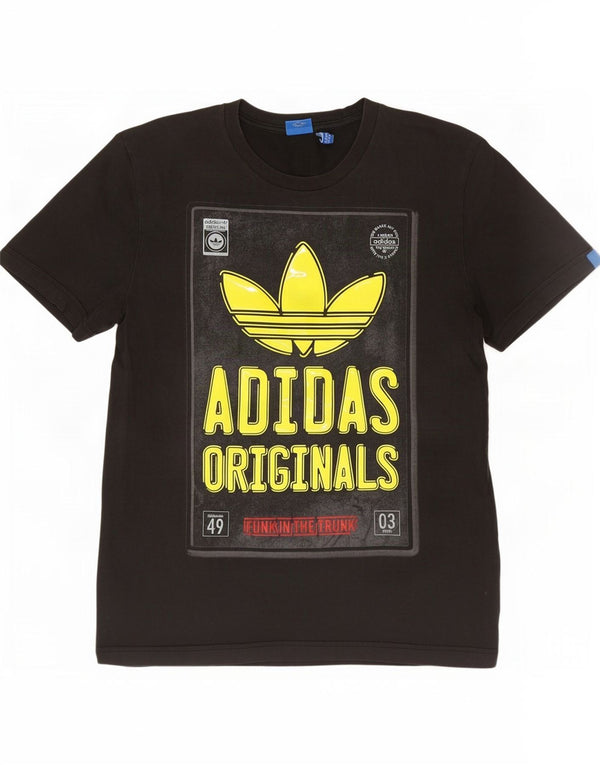 Ανδρικό γραφικό T-Shirt Adidas Top Μεσαίο μαύρο βαμβακερό