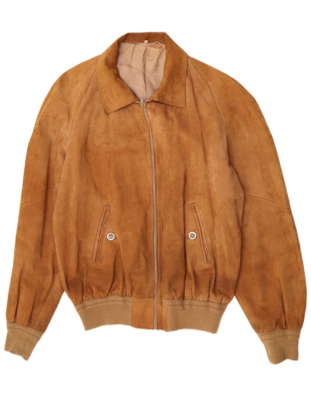 Vintage Ανδρικό Suede Bomber Jacket UK 38 Medium Brown