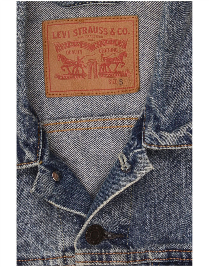 Γυναικείο τζιν μπουφάν Levi's UK 10 Small Blue Cotton