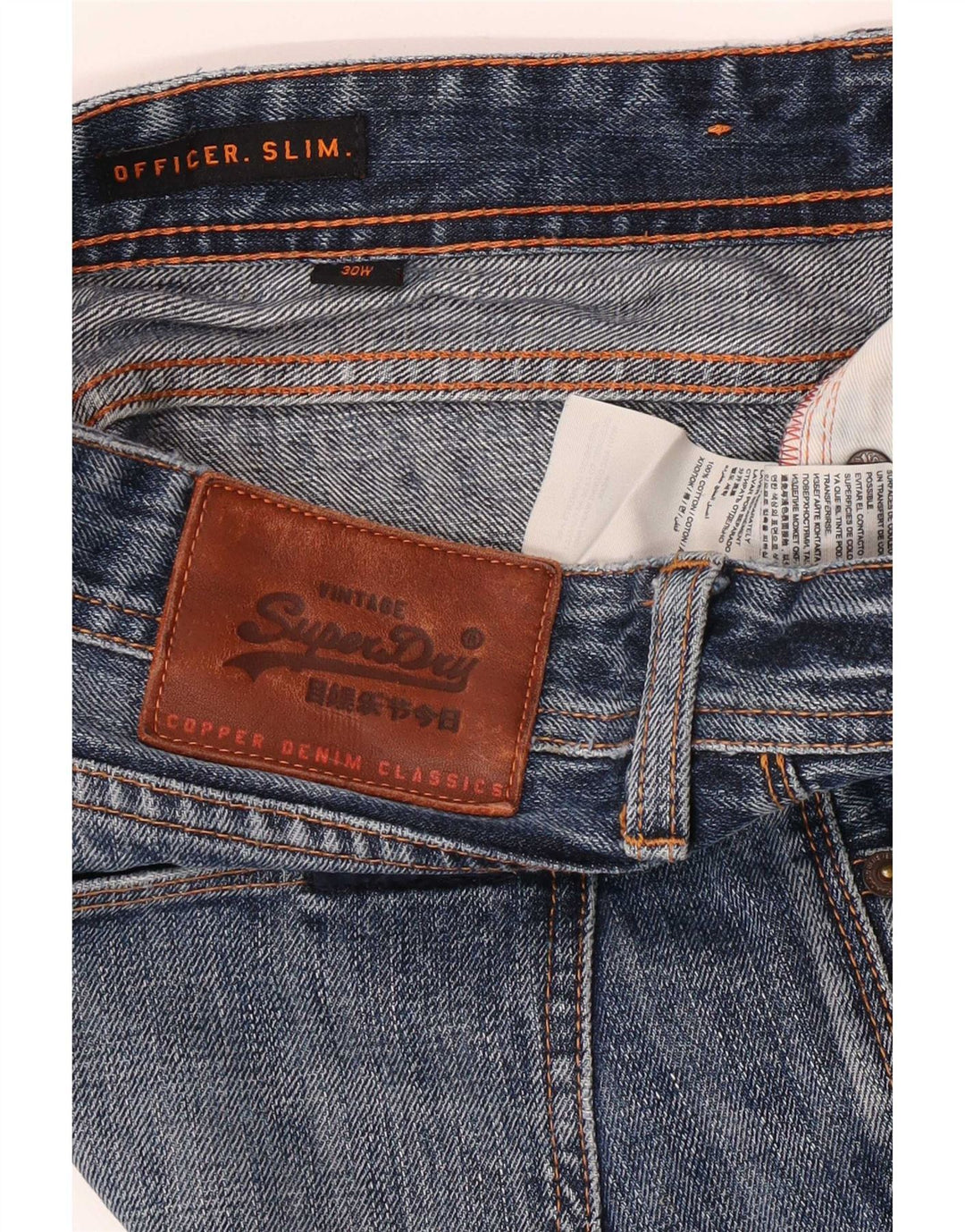 Ανδρικό τζιν σορτς Superdry Slim Fit W30 Βαμβακερό μεσαίο μπλε