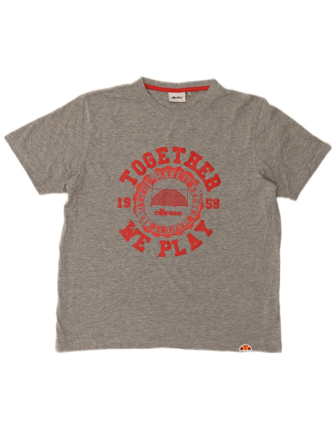 Ανδρικό γραφικό T-Shirt Ellesse Top Medium Grey Cotton