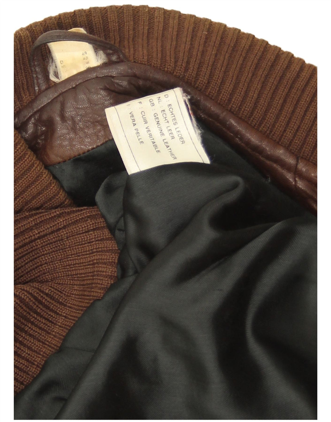 Vintage Ανδρικό Loose Fit Δερμάτινο Μπουφάν EU 48 Δερμάτινο μεσαίο καφέ
