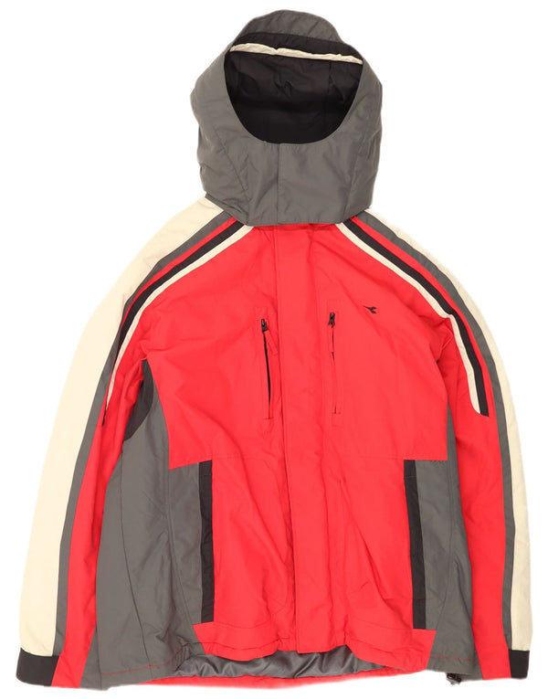 Diadora Ανδρικό μπουφάν σκι με κουκούλα UK 42 XL Κόκκινο πολυαμίδιο