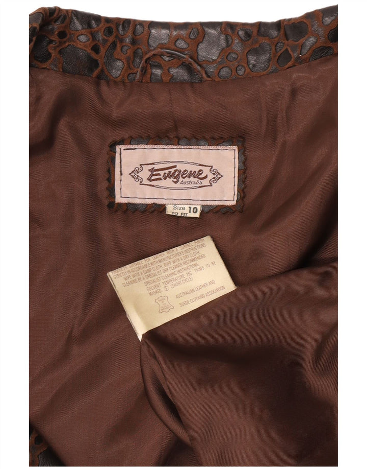 Γυναικείο μπλέιζερ με διπλό στήθος Eugene US 10 Large Brown Animal print