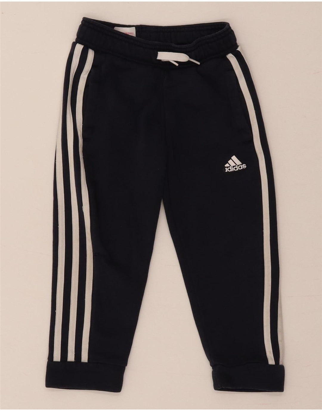 Adidas Boys Tracksuit Trousers Joggers 4-5 Years Navy Blue Cotton