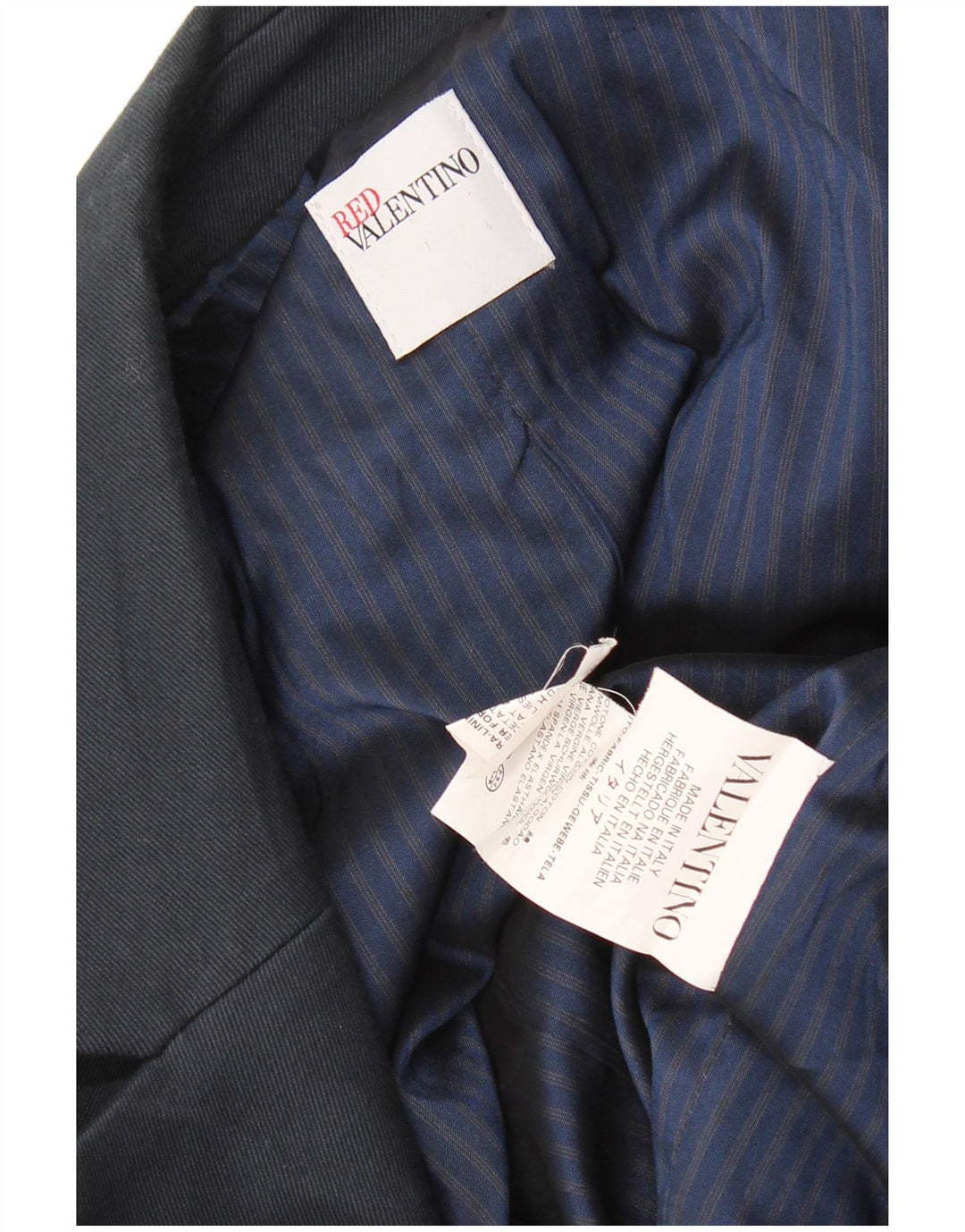 Κόκκινο Valentino γυναικείο σακάκι 1 κουμπιού UK 12 μεσαίο μπλε βαμβακερό