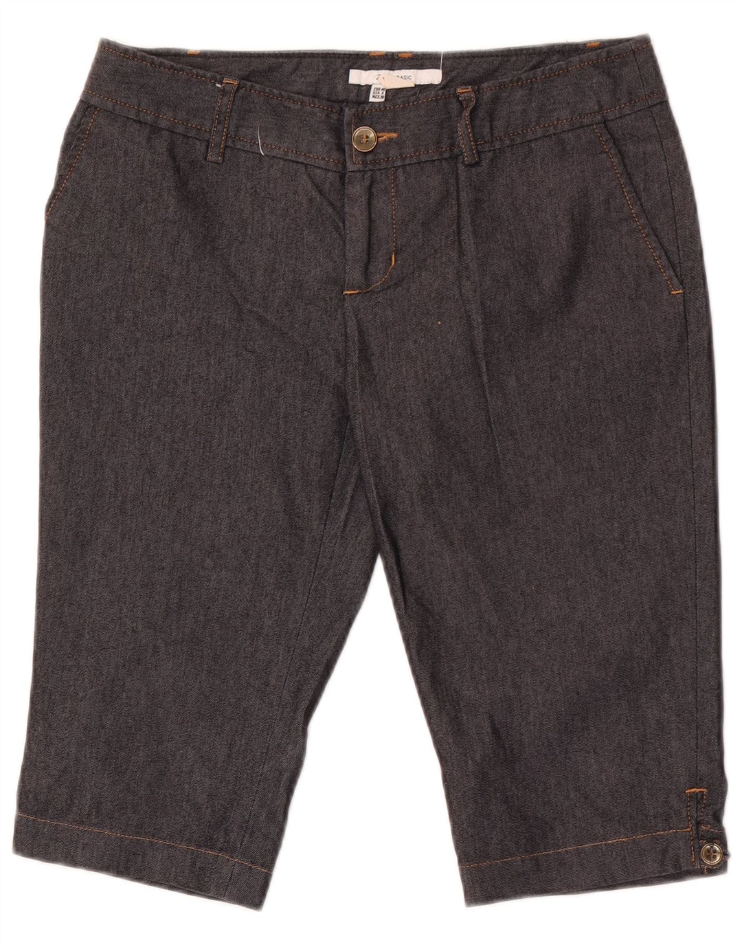 Zara Γυναικείο Σορτς Chino Bermuda EU 40 Medium W30 Μαύρο βαμβακερό