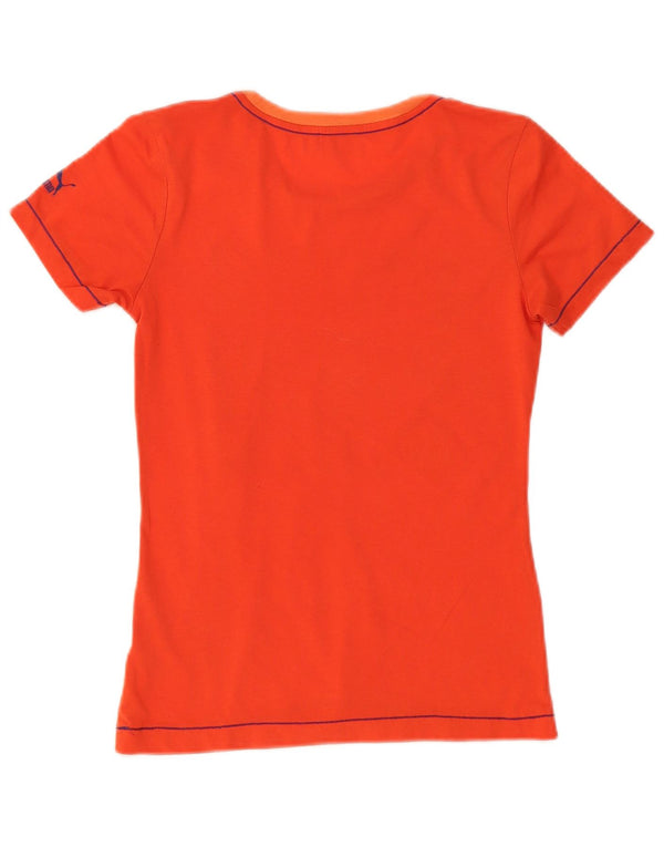 Γυναικείο γραφικό μπλουζάκι Puma Top UK 10 Small Orange