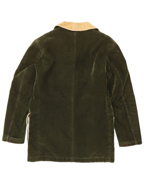 Vintage Ανδρικό παλτό Sherpa Fleece UK 38 Medium Green Colourblock
