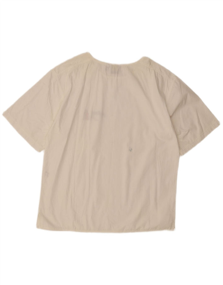 Enrico Coveri Γυναικεία Μπλούζα Oversized Top UK 10 Small White Cotton