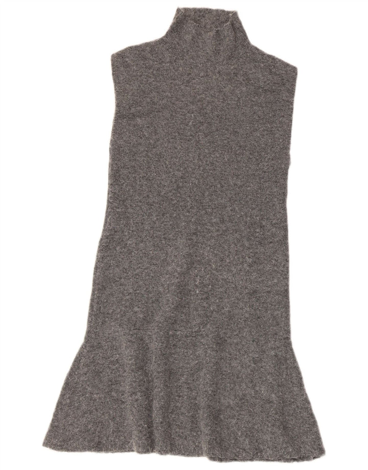 Zara Γυναικείο Αμάνικο Jumper Φόρεμα UK 8 Small Grey Polyester