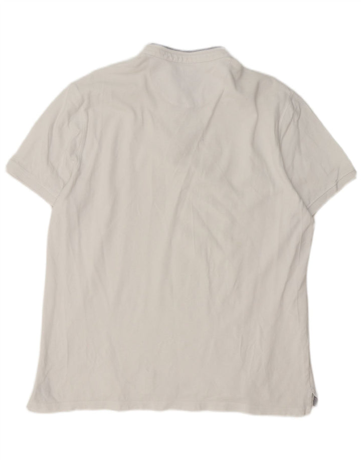 Massimo Dutti Ανδρικό Πόλο Μπλουζάκι 2XL Λευκό βαμβακερό