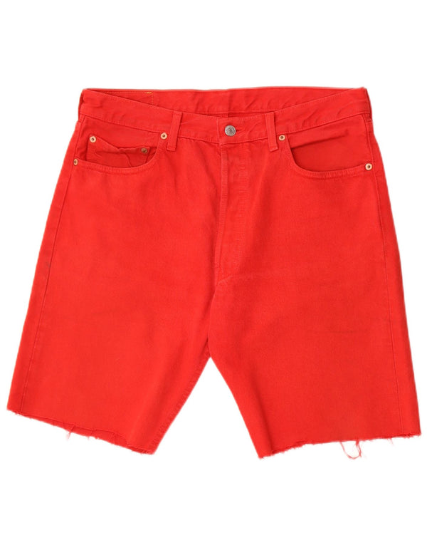Levi's Mens 501 Denim Shorts W34 Large Red Cotton